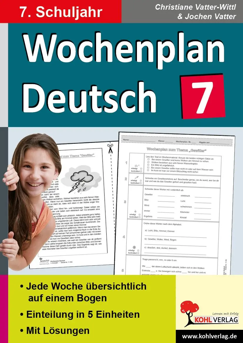 Cover: 9783956867477 | Wochenplan Deutsch / 7. Schuljahr | Vatter-Wittl | Buch | Wochenplan