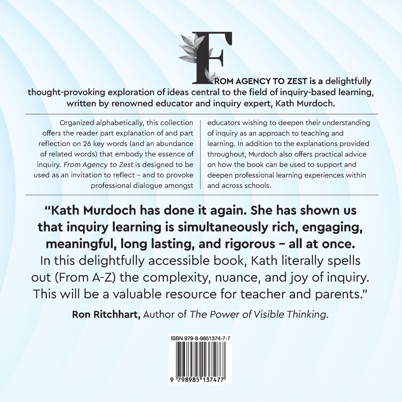 Rückseite: 9798985137477 | From Agency to Zest | A Journey through the Landscape of Inquiry