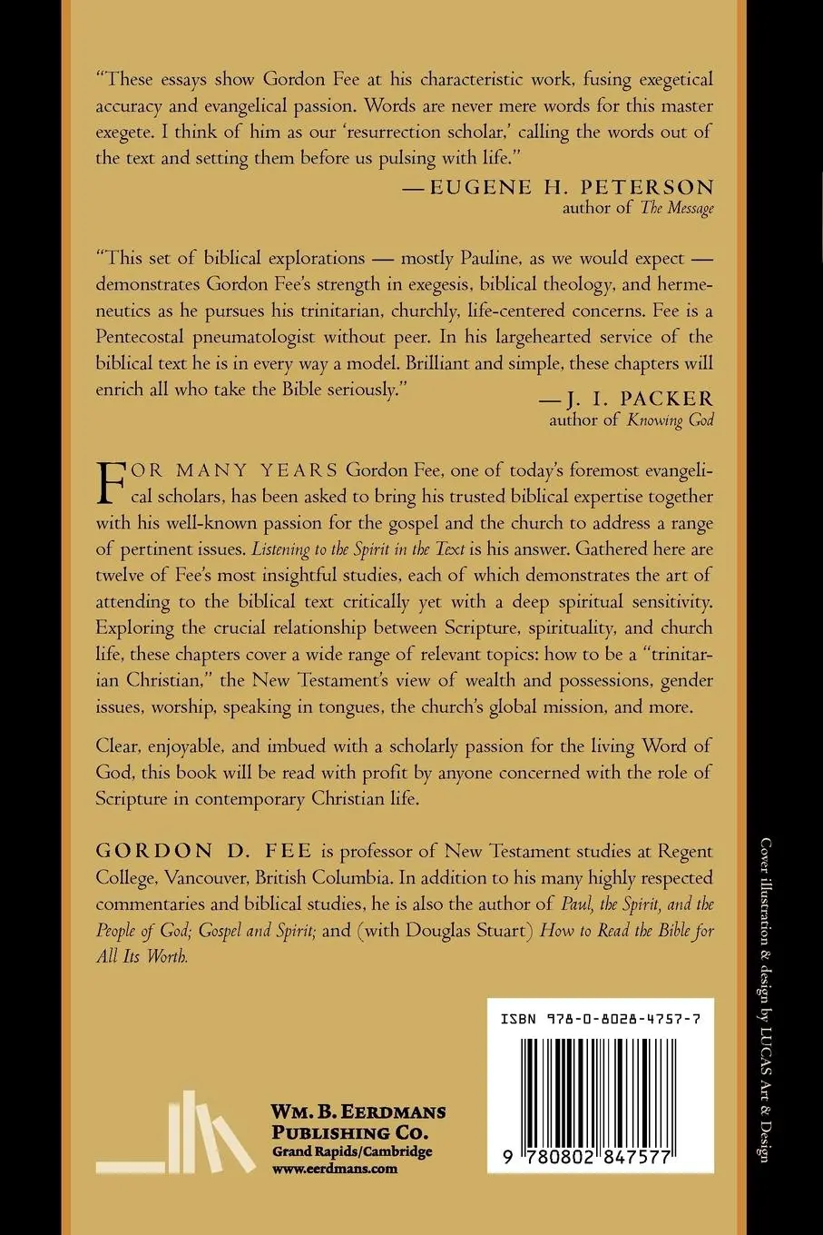 Rückseite: 9780802847577 | Listening to the Spirit in the Text | Gordon D. Fee | Taschenbuch