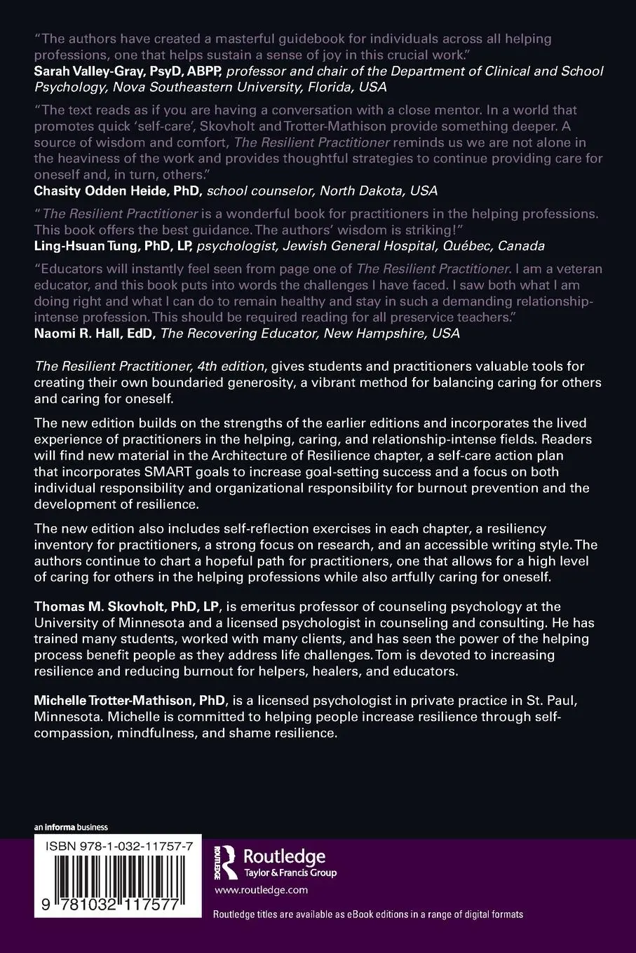 Rückseite: 9781032117577 | The Resilient Practitioner | Thomas M Skovholt (u. a.) | Taschenbuch