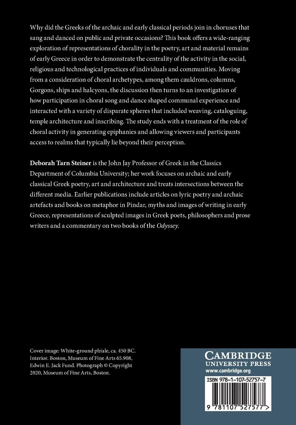 Rückseite: 9781107527577 | Choral Constructions in Greek Culture | Deborah Tarn Steiner | Buch