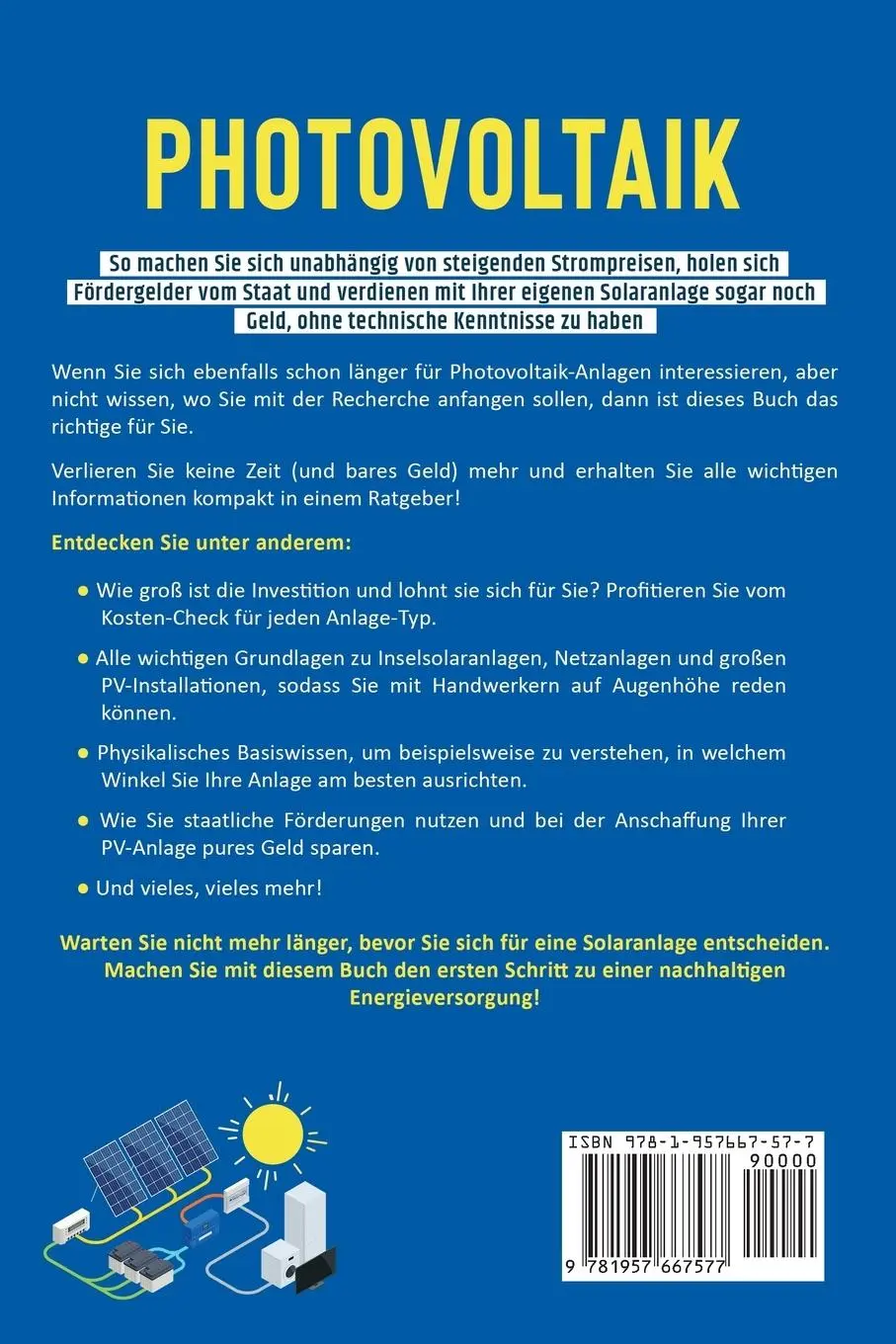 Rückseite: 9781957667577 | Photovoltaik - Die Komplett-Anleitung für absolute Einsteiger | Buch