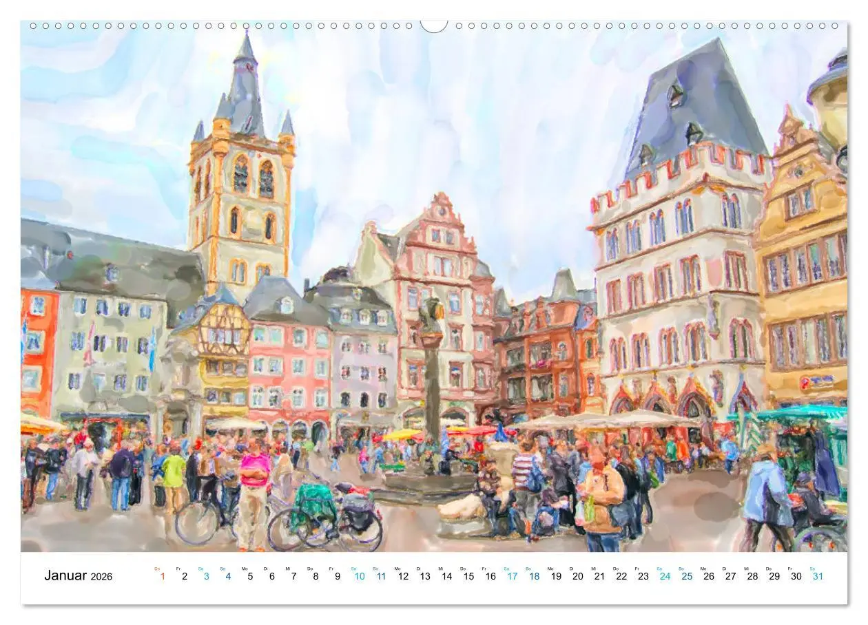 Bild: 9783457727577 | Trier - Illustrationen in Aquarell (Wandkalender 2026 DIN A2 quer),...