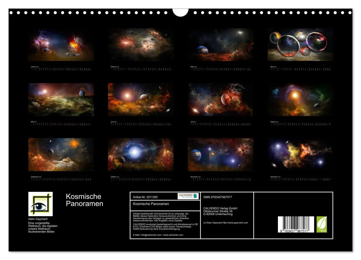 Bild: 9783457967577 | Kosmische Panoramen (Wandkalender 2026 DIN A3 quer), CALVENDO...