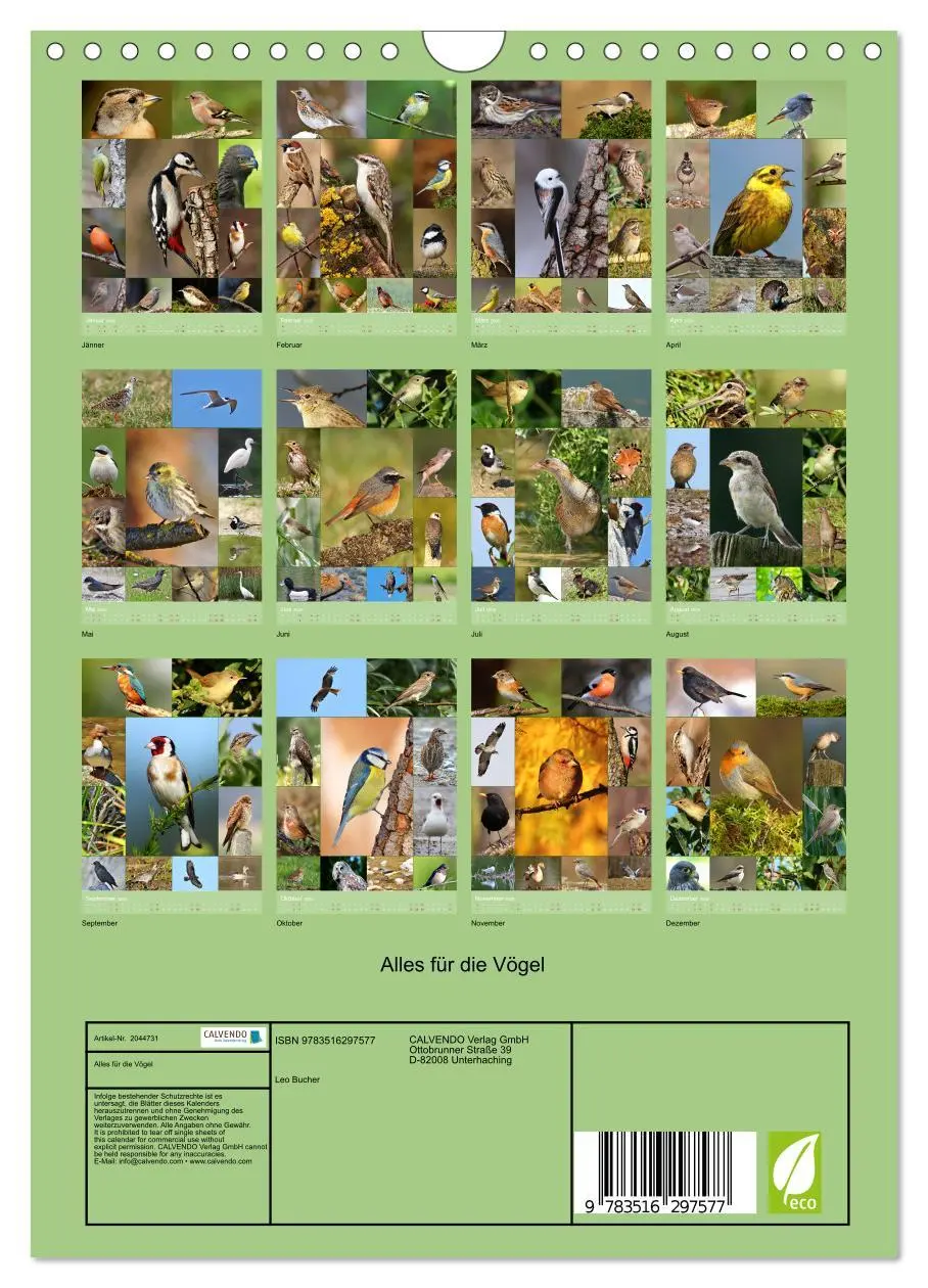 Bild: 9783516297577 | Alles für die Vögel (Wandkalender 2026 DIN A4 hoch), CALVENDO...