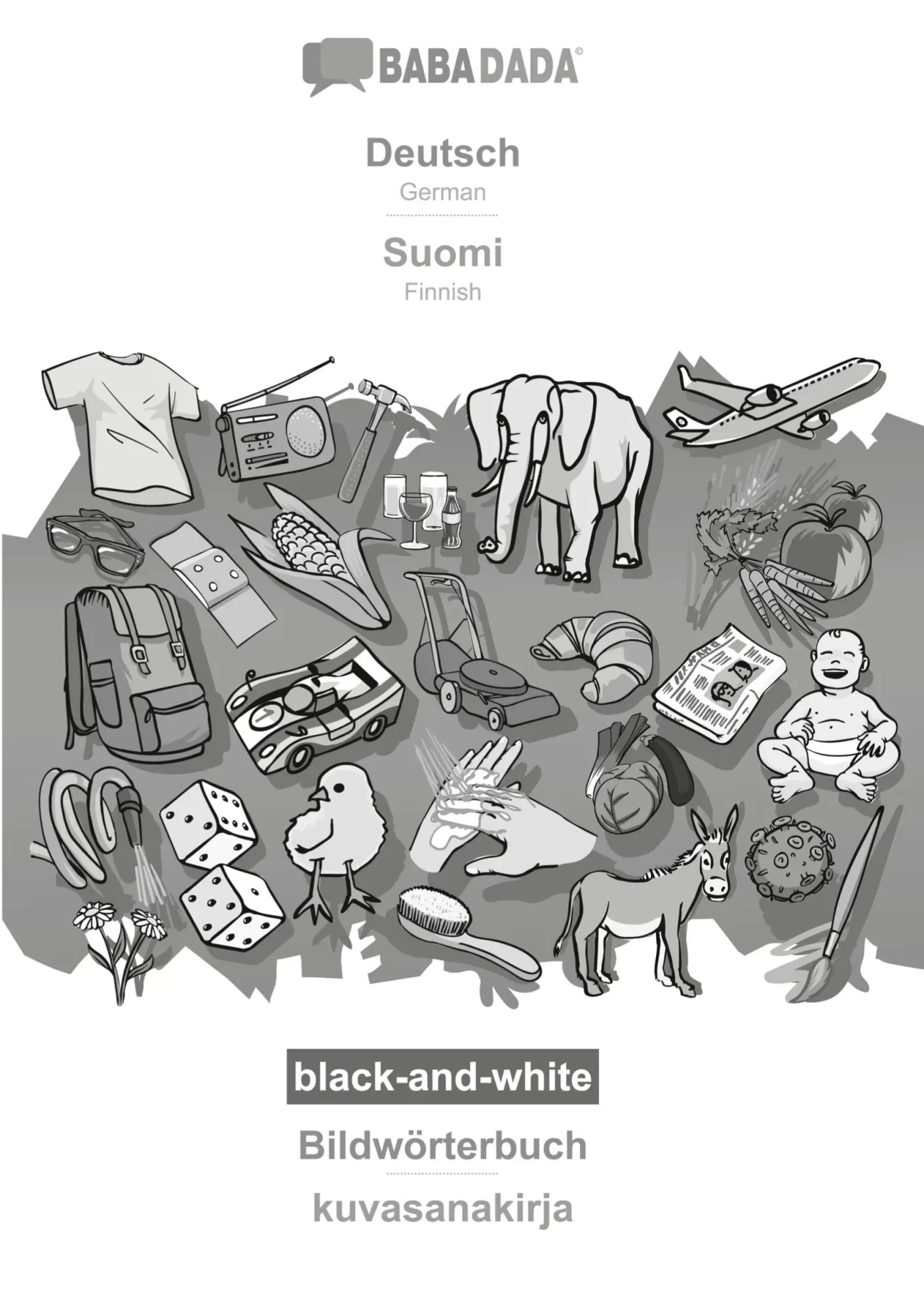 Cover: 9783751137577 | BABADADA black-and-white, Deutsch - Suomi, Bildwörterbuch -...