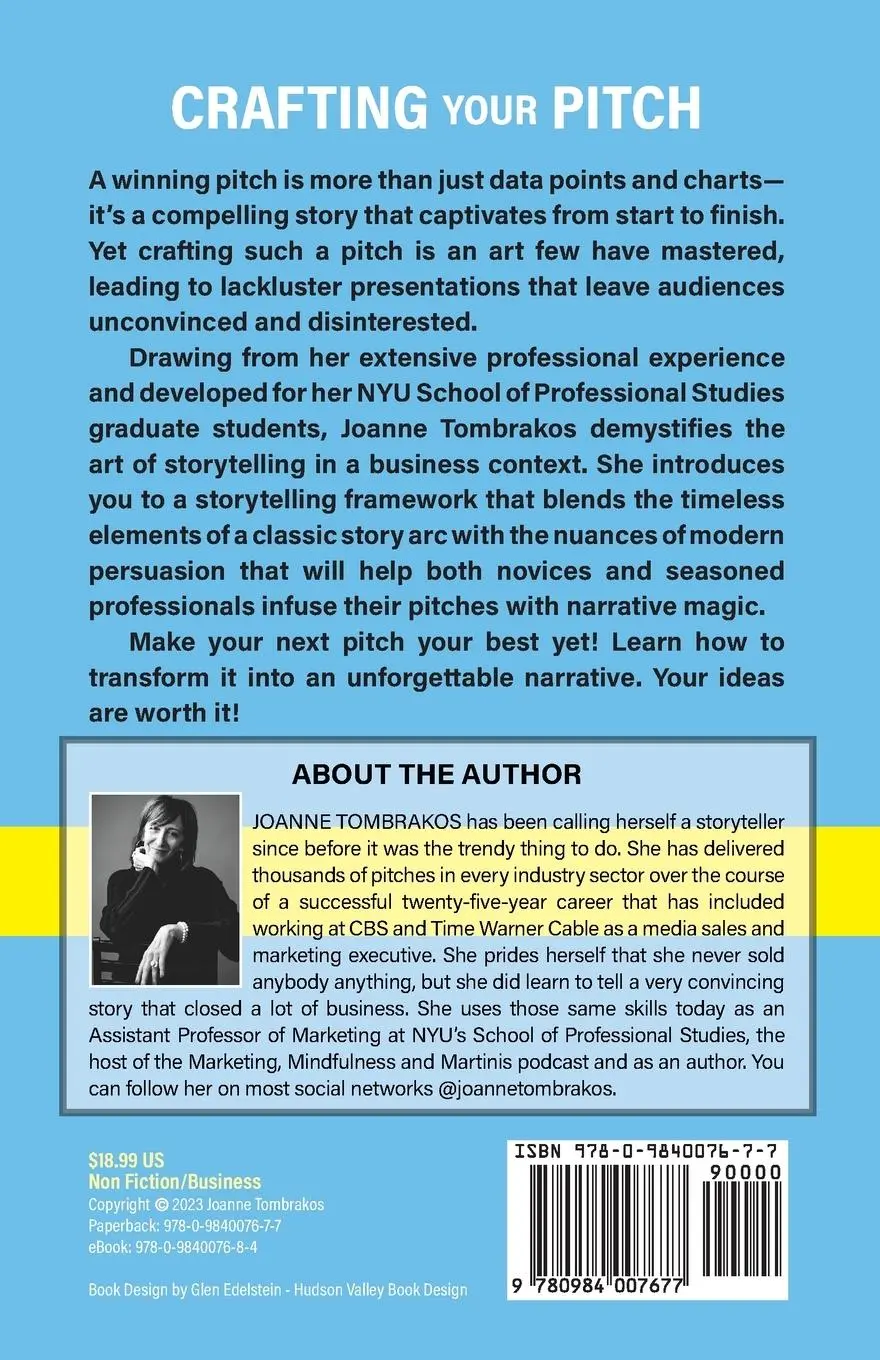 Rückseite: 9780984007677 | Crafting Your Pitch, A Storytelling Framework | Joanne Tombrakos