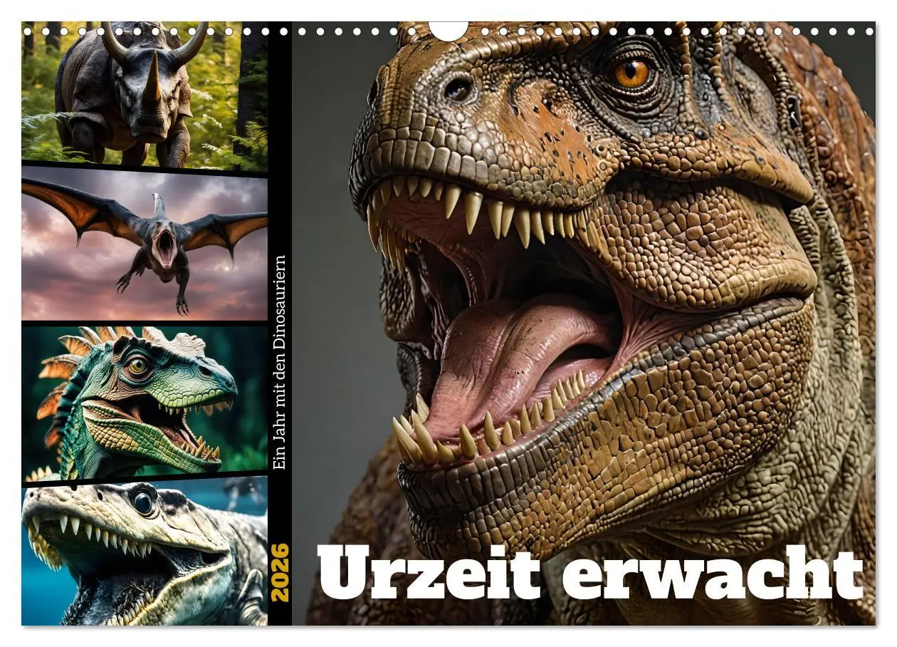 Cover: 9783457267677 | Urzeit erwacht - Ein Jahr mit den Dinosauriern (Wandkalender 2026...