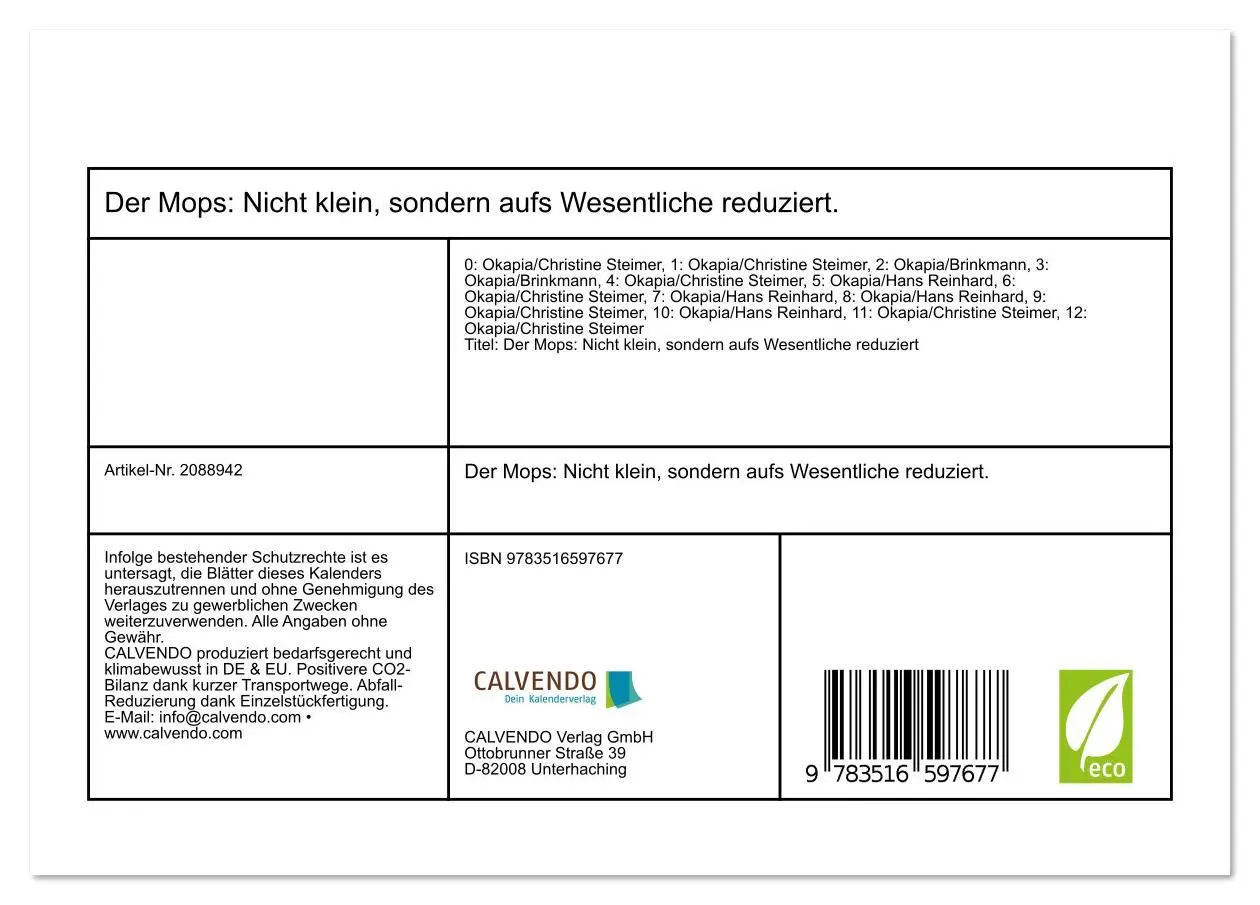 Bild: 9783516597677 | Der Mops: Nicht klein, sondern aufs Wesentliche reduziert....