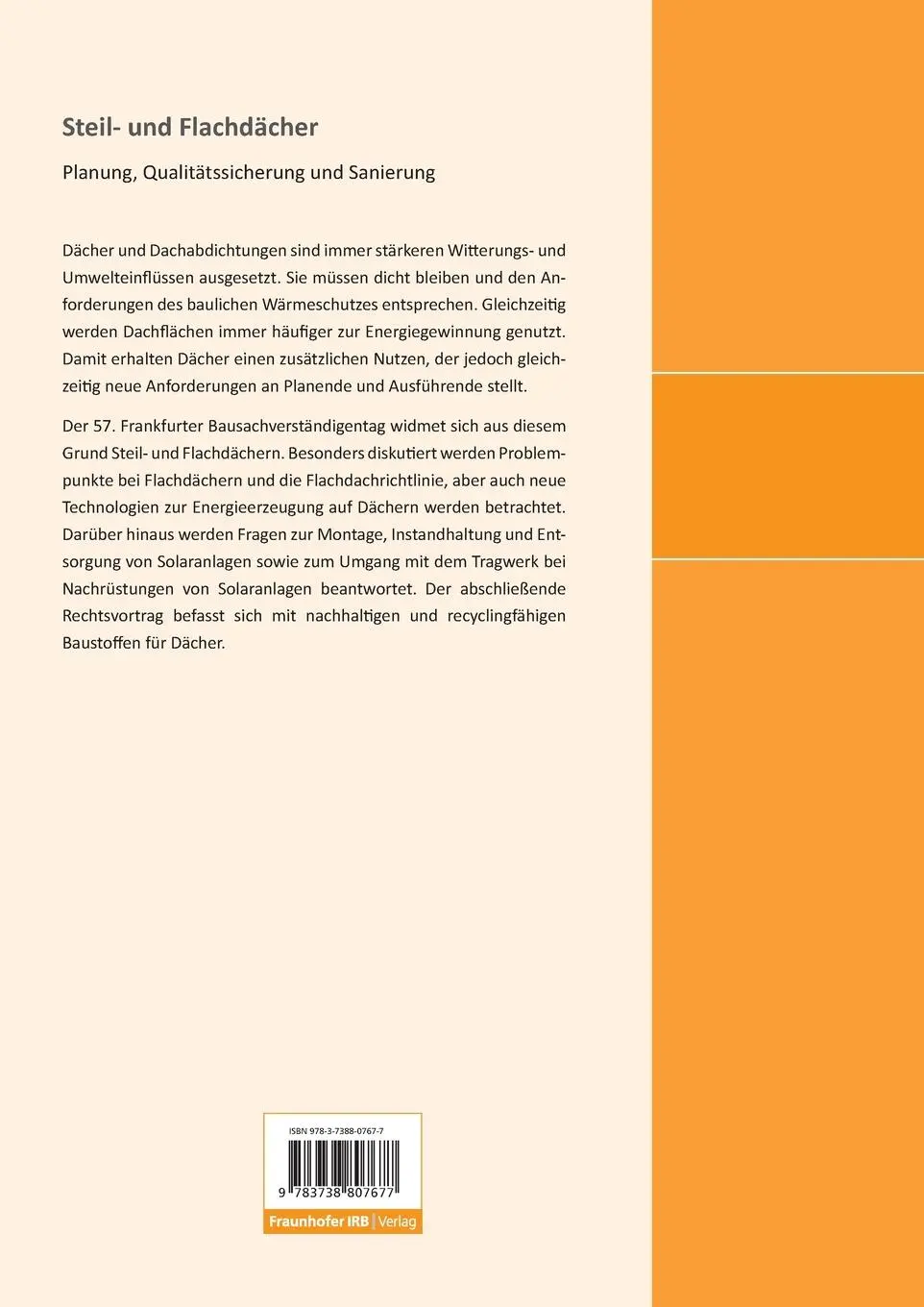 Rückseite: 9783738807677 | Steil- und Flachdächer. | Michael Halstenberg (u. a.) | Taschenbuch