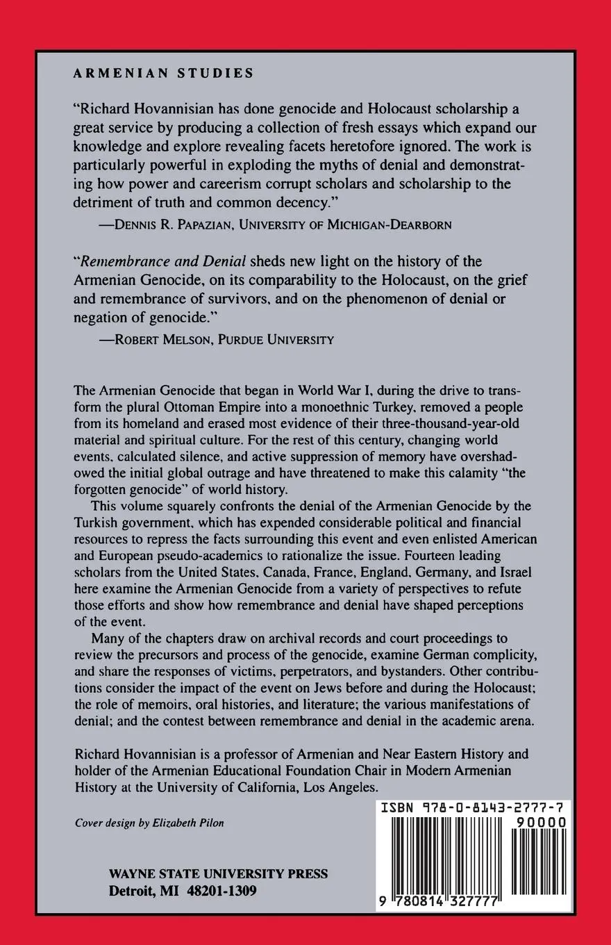 Rückseite: 9780814327777 | Remembrance and Denial | The Case of the Armenian Genocide | Buch