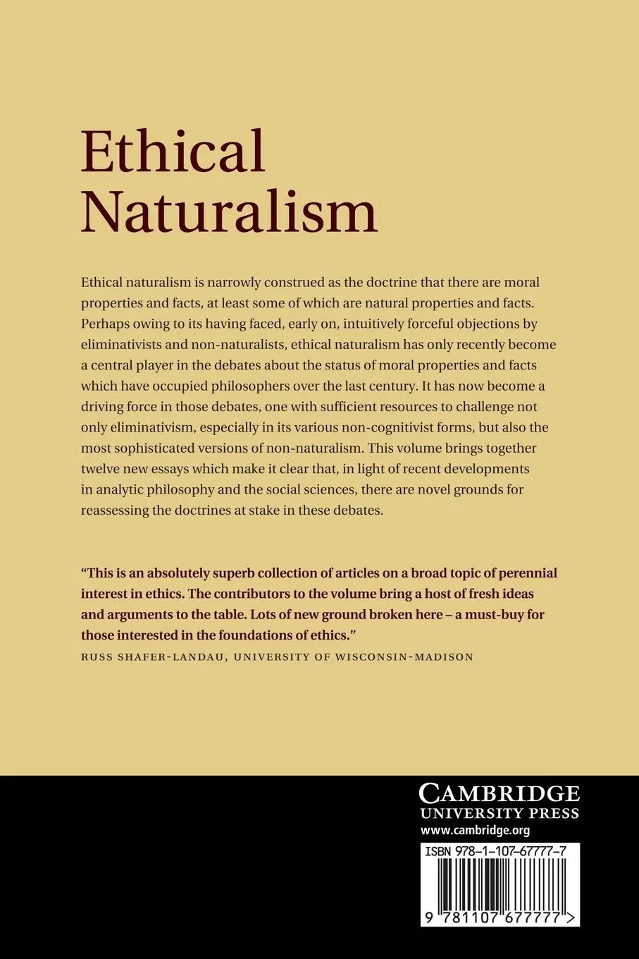 Rückseite: 9781107677777 | Ethical Naturalism | Current Debates | Susana Nuccetelli (u. a.)