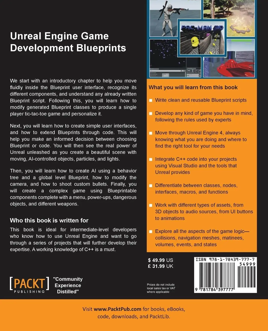 Rückseite: 9781784397777 | Unreal Engine Game Development Blueprints | Nicola Valcasara | Buch