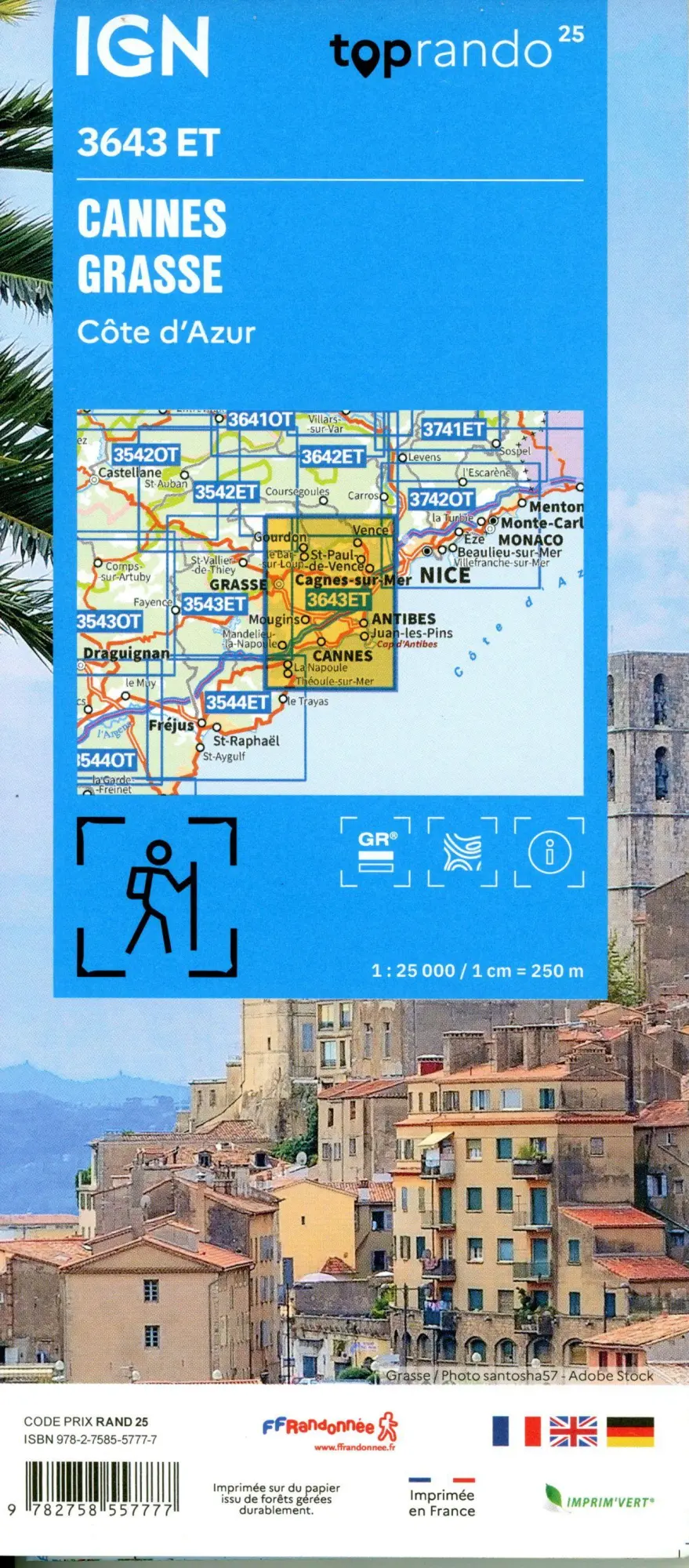 Bild: 9782758557777 | 3643ET Cannes Grasse | 1:25000 | (Land-)Karte | Französisch | 2025