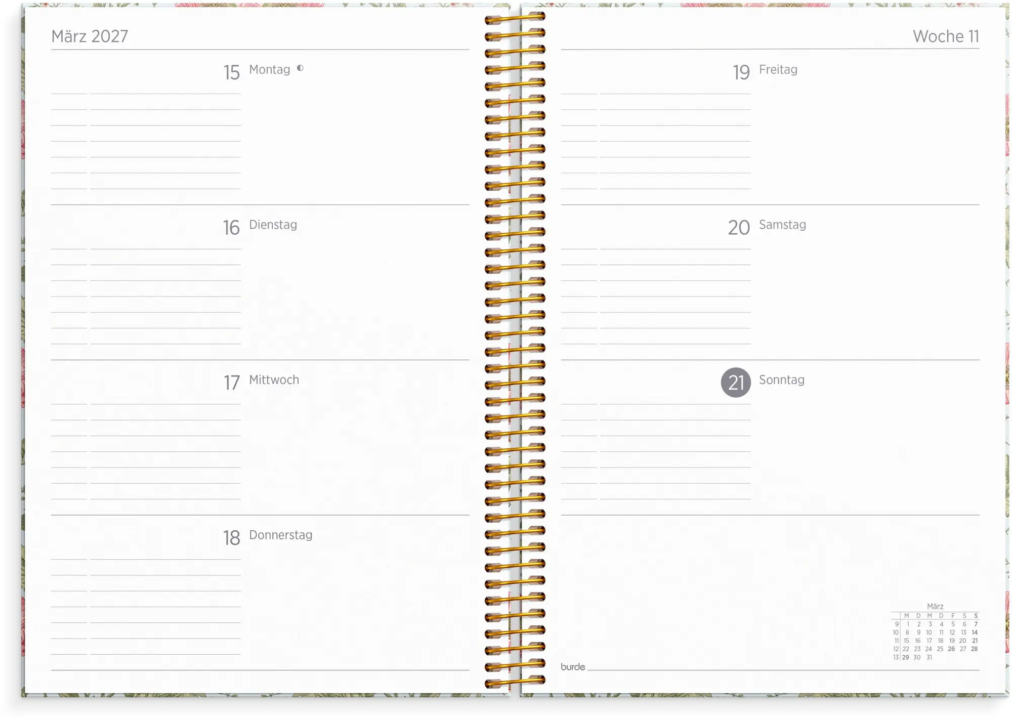 Bild: 7340188007877 | Organizer &amp; Notes A5 26/27 Blumen | Schuljahresplaner 2026/2027 | Buch