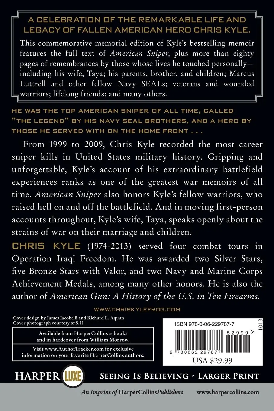 Rückseite: 9780062297877 | American Sniper LP | Chris Kyle | Taschenbuch | Englisch | 2021