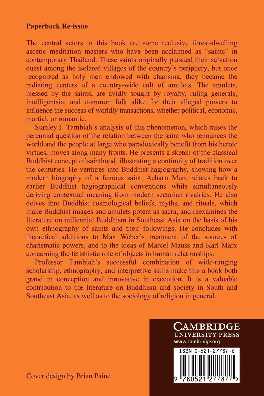 Rückseite: 9780521277877 | The Buddhist Saints of the Forest and the Cult of Amulets | Tambiah