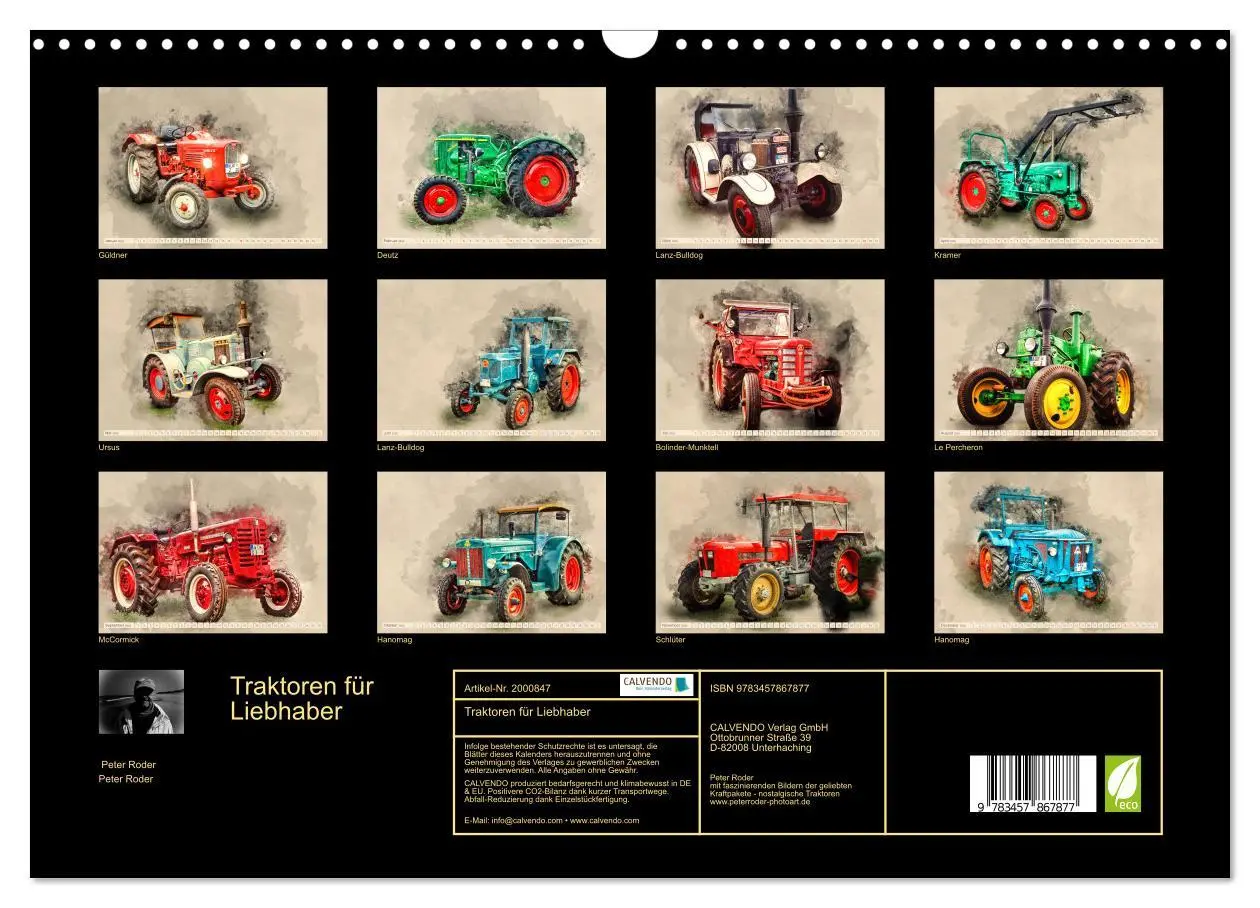 Bild: 9783457867877 | Traktoren für Liebhaber (Wandkalender 2026 DIN A3 quer), CALVENDO...