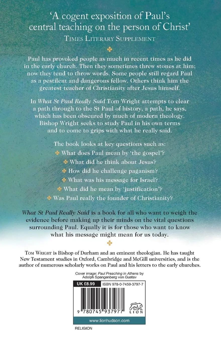 Rückseite: 9780745937977 | What St Paul Really Said | Tom Wright | Taschenbuch | Englisch | 2003