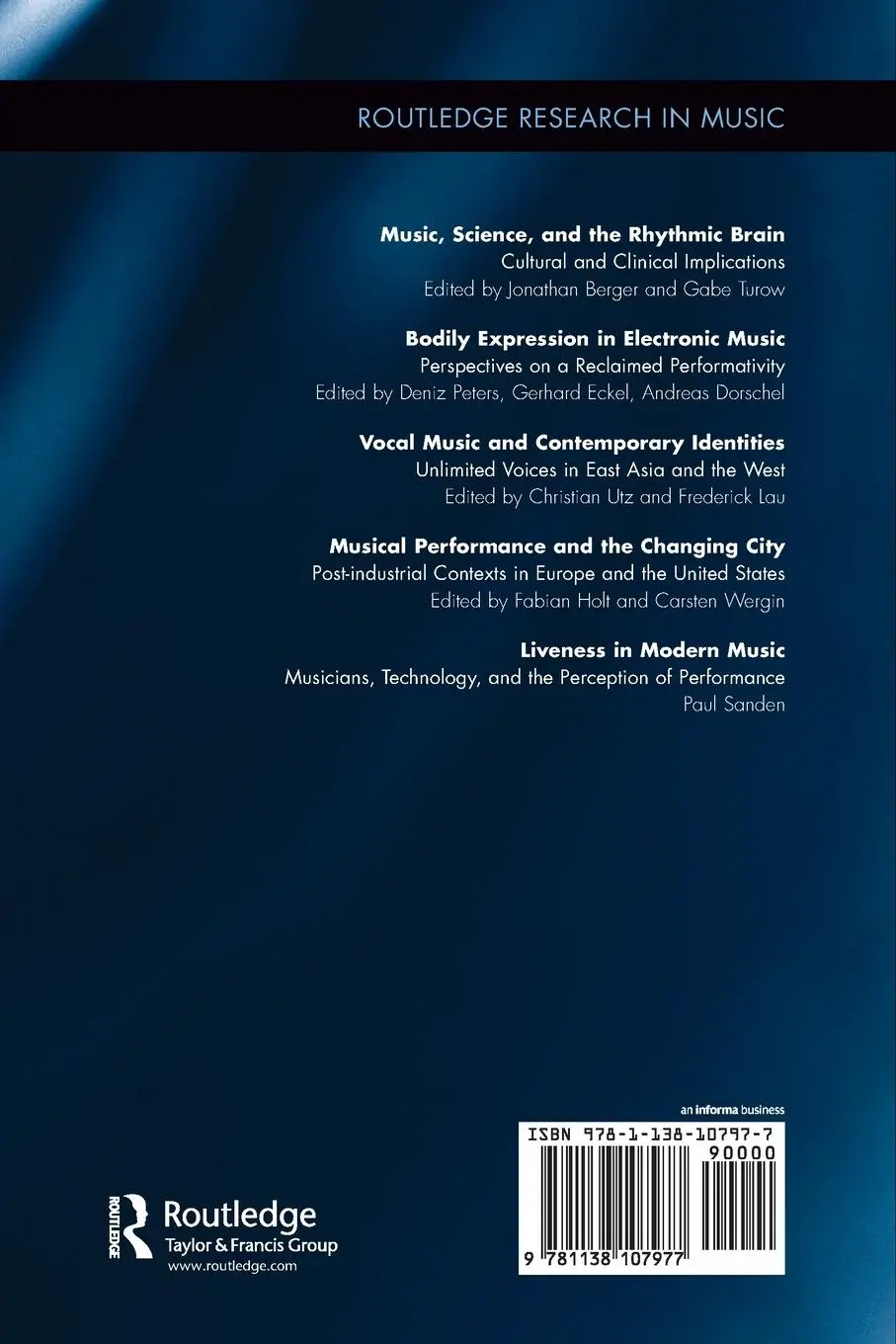 Rückseite: 9781138107977 | Liveness in Modern Music | Paul Sanden | Taschenbuch | Englisch | 2017
