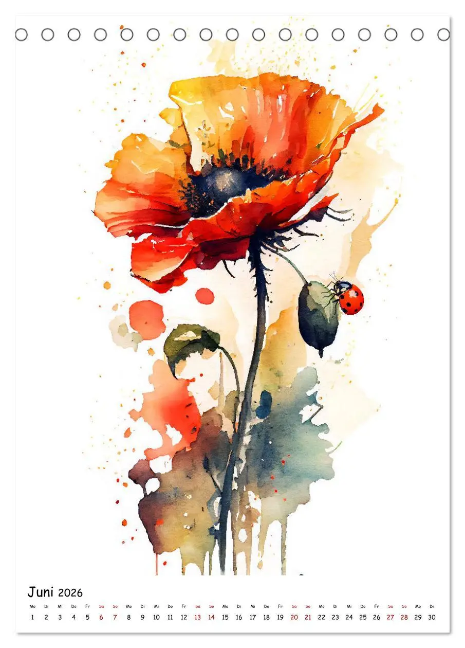 Bild: 9783516327977 | Aquarellmalerei - Blumen und Tiere im Garten (Tischkalender 2026...