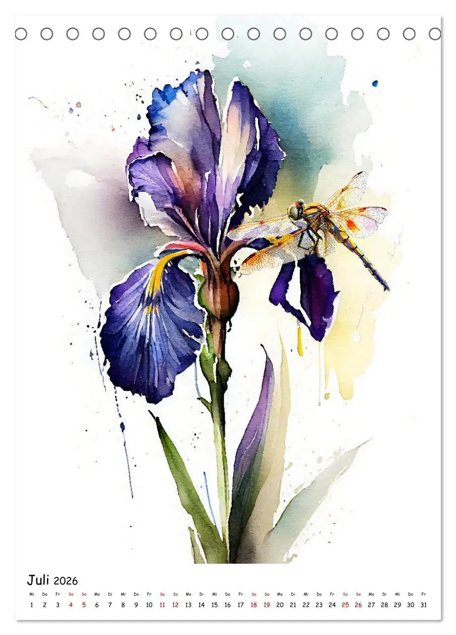 Bild: 9783516327977 | Aquarellmalerei - Blumen und Tiere im Garten (Tischkalender 2026...