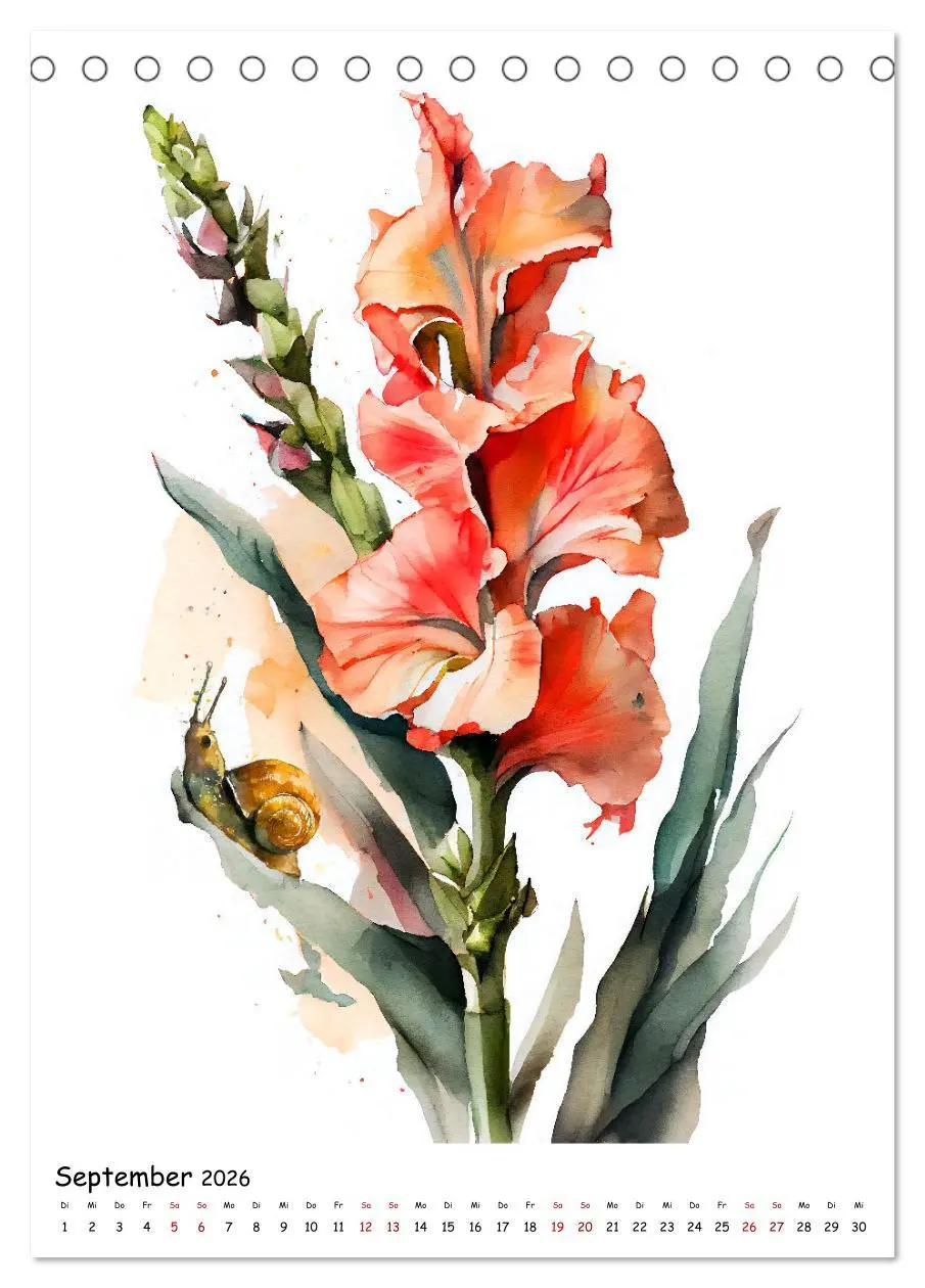 Bild: 9783516327977 | Aquarellmalerei - Blumen und Tiere im Garten (Tischkalender 2026...