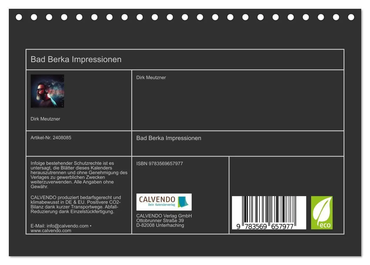 Bild: 9783569657977 | Bad Berka Impressionen (Tischkalender 2027 DIN A5 quer), CALVENDO...