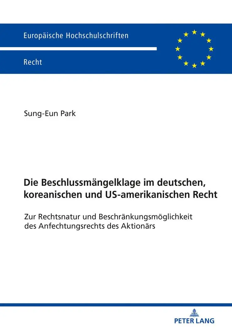 Cover: 9783631787977 | Die Beschlussmängelklage im deutschen, koreanischen und...