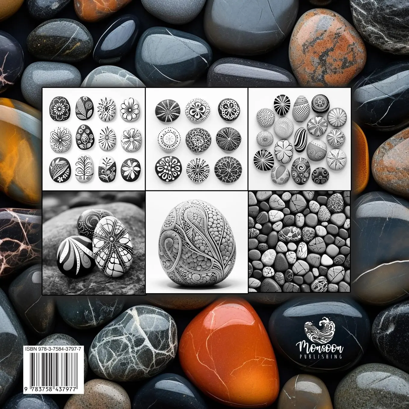 Rückseite: 9783758437977 | 3D Stone Painting Coloring Book for Adults | Monsoon Publishing | Buch