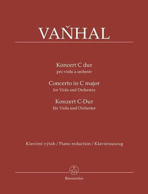 Cover: 9790260107977 | Concerto for Viola and Orchestra C major | Klavierauszug | Vanhal