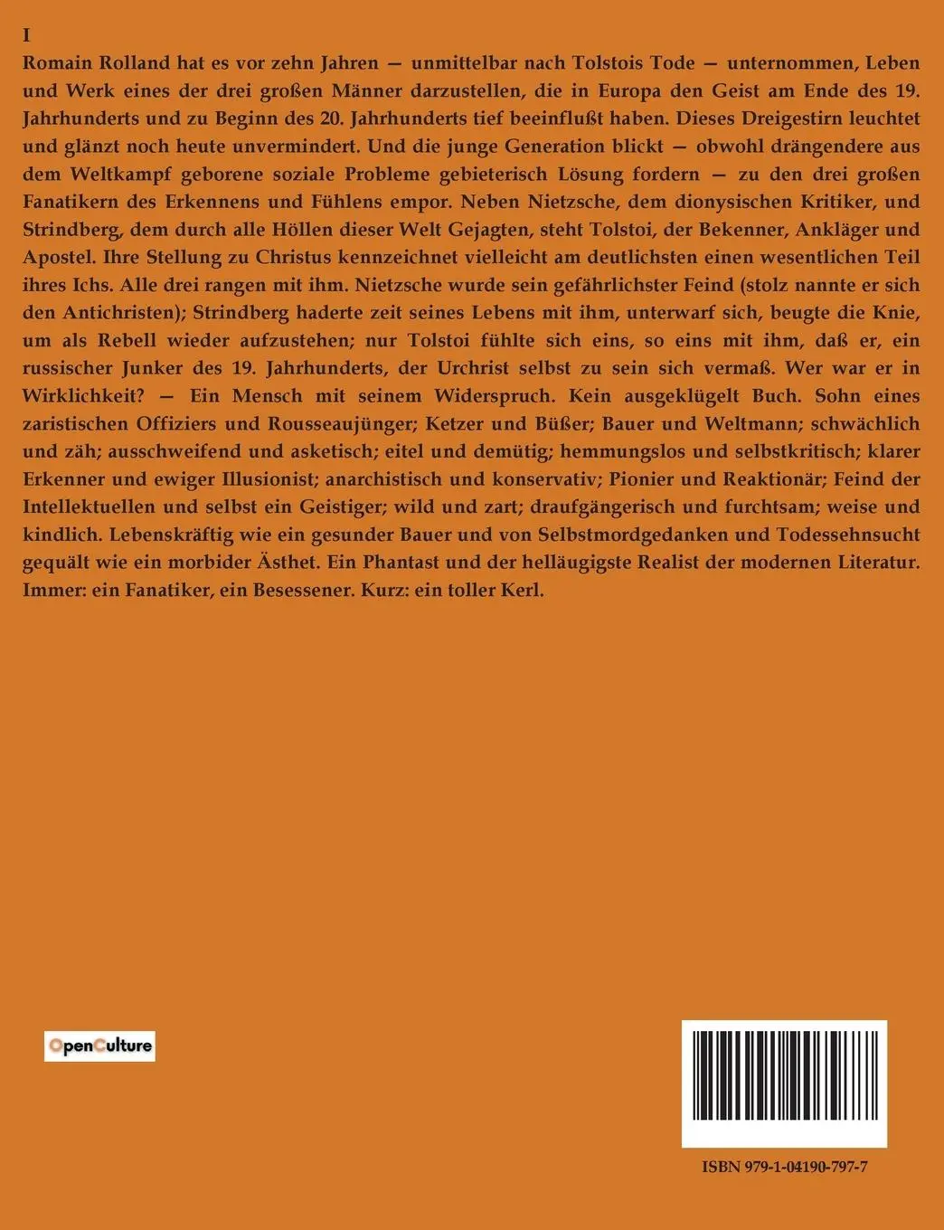 Rückseite: 9791041907977 | Das Leben Tolstois | Romain Rolland | Taschenbuch | 68 S. | Deutsch