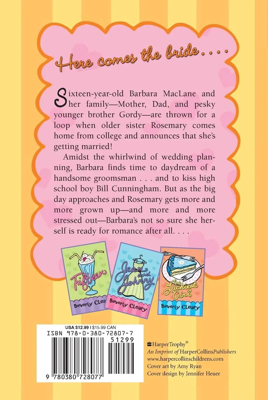 Rückseite: 9780380728077 | Sister of the Bride | Beverly Cleary | Taschenbuch | Englisch | 2024