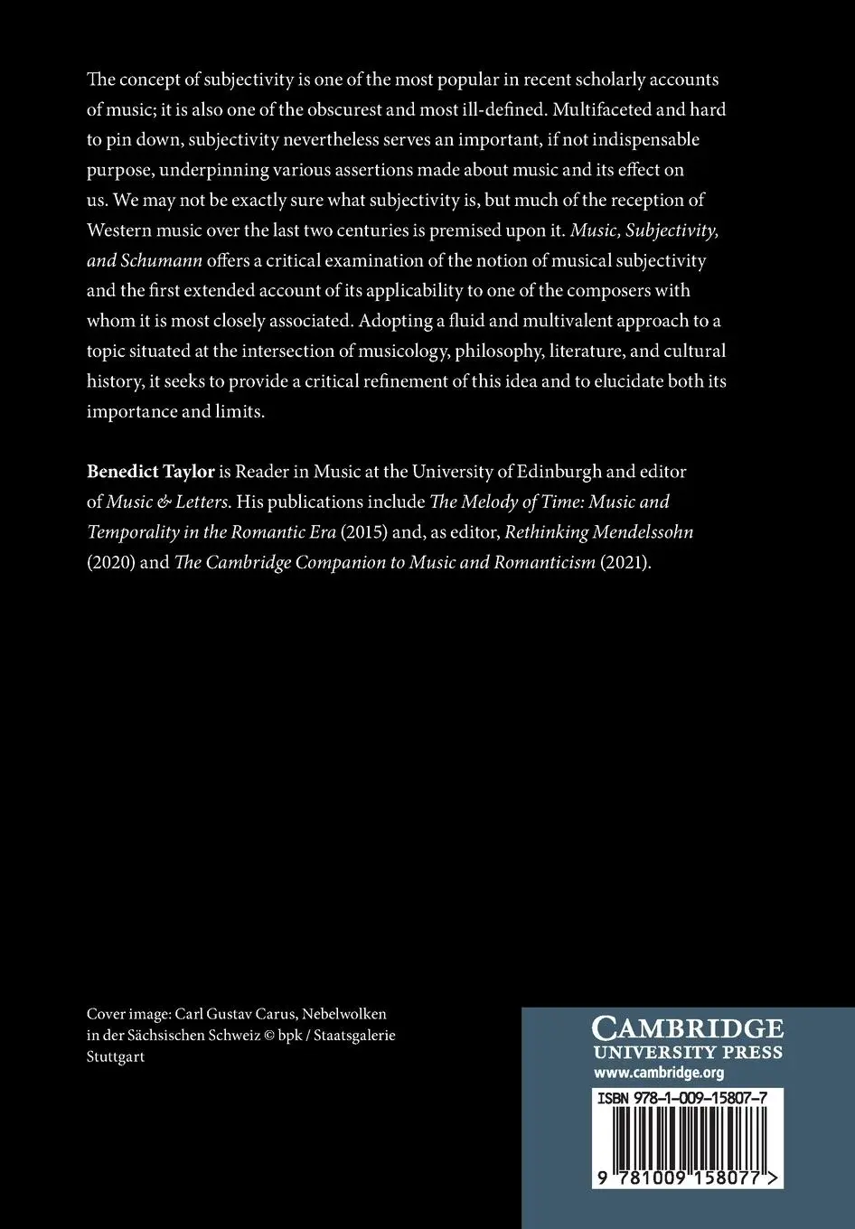 Rückseite: 9781009158077 | Music, Subjectivity, and Schumann | Benedict Taylor | Taschenbuch