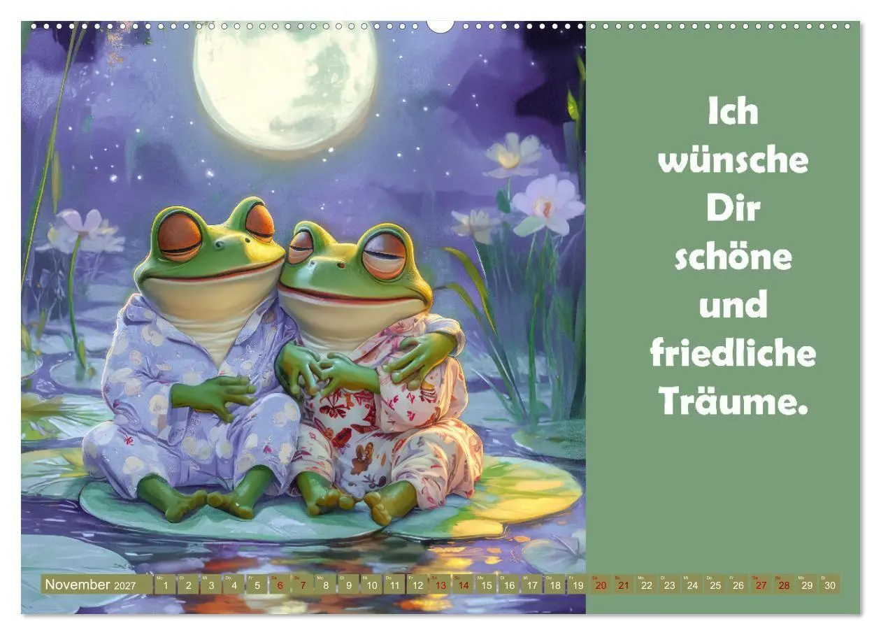 Bild: 9783516998177 | Witzige Frösche - Sprüche (Wandkalender 2027 DIN A2 quer), CALVENDO...