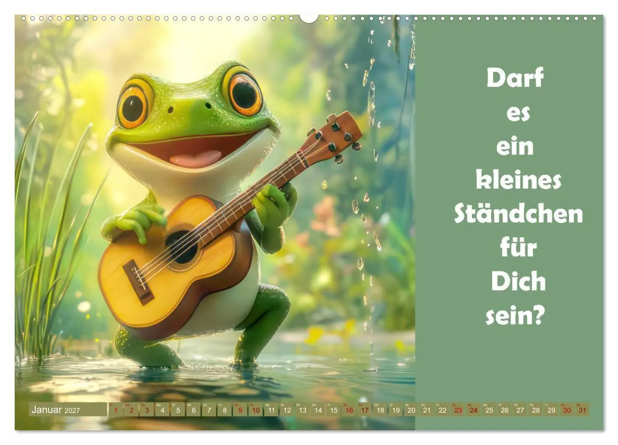 Bild: 9783516998177 | Witzige Frösche - Sprüche (Wandkalender 2027 DIN A2 quer), CALVENDO...
