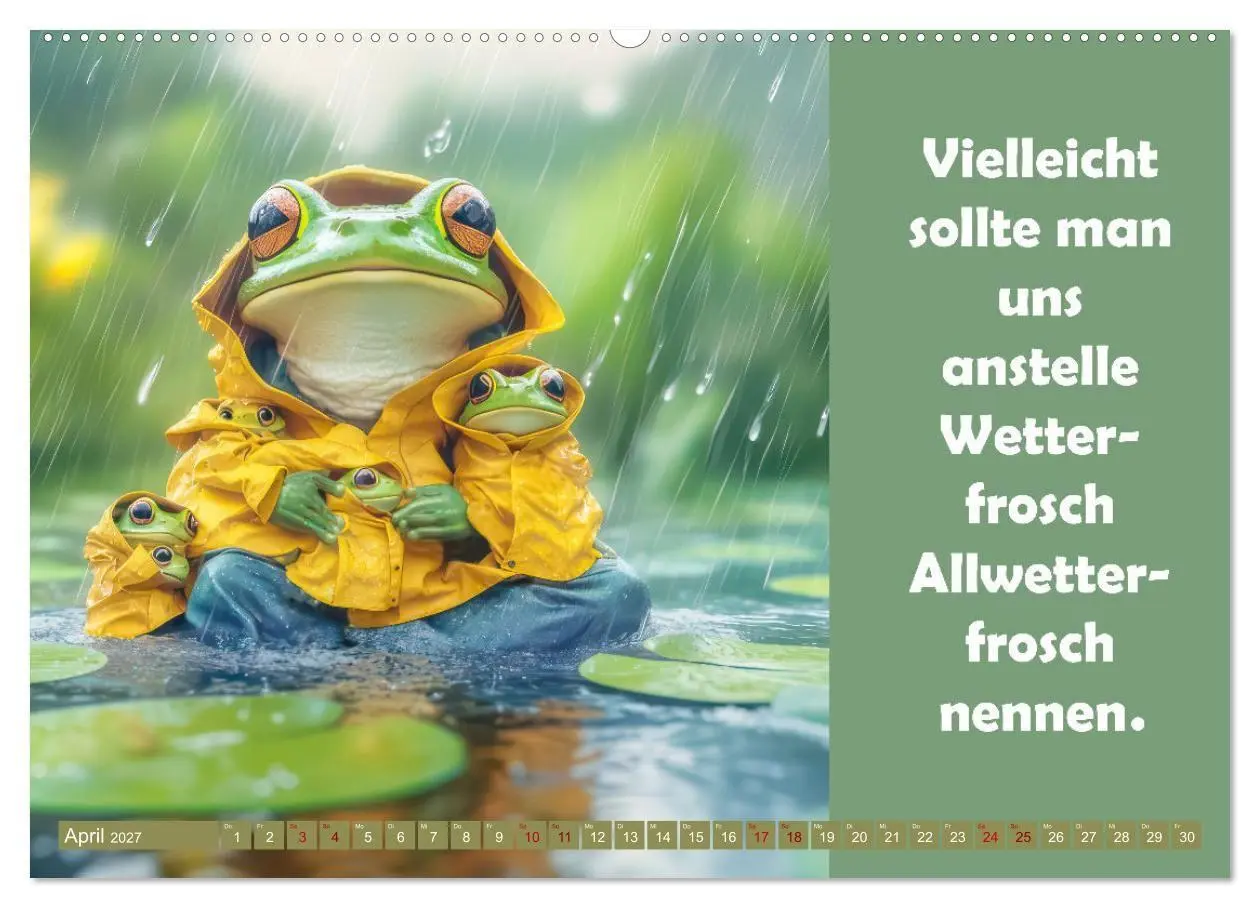 Bild: 9783516998177 | Witzige Frösche - Sprüche (Wandkalender 2027 DIN A2 quer), CALVENDO...