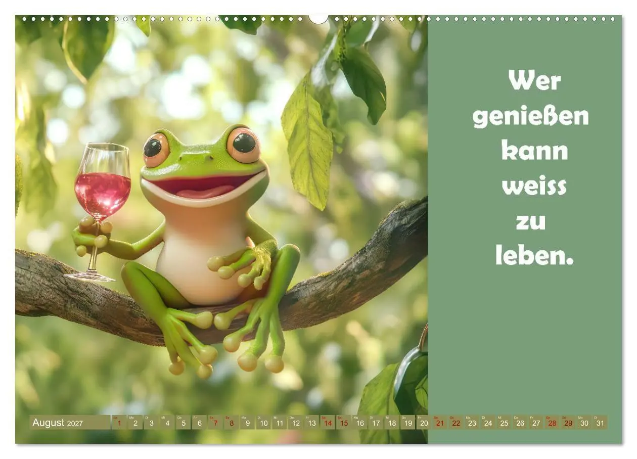 Bild: 9783516998177 | Witzige Frösche - Sprüche (Wandkalender 2027 DIN A2 quer), CALVENDO...