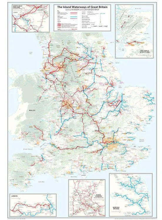 Bild: 9781846238277 | Map of the Inland Waterways of Great Britain | Imray | (Land-)Karte