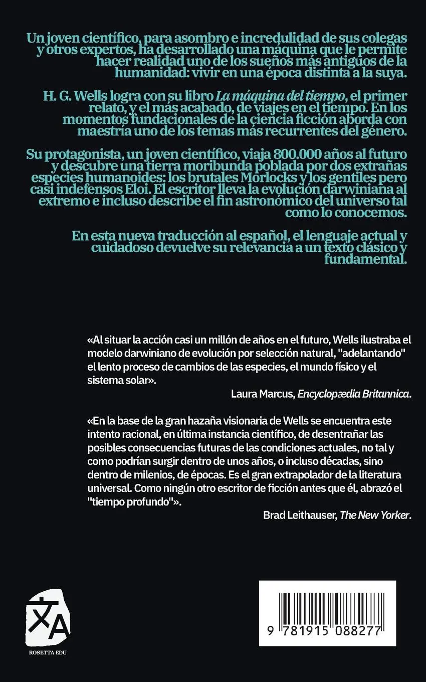 Rückseite: 9781915088277 | La máquina del tiempo | H. G. Wells | Taschenbuch | Spanisch | 2022