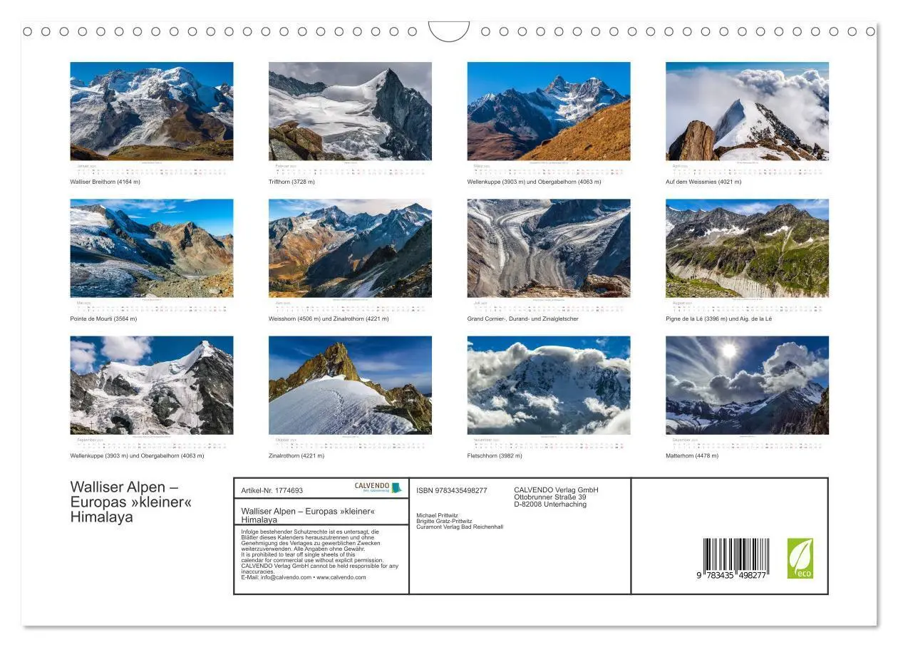 Bild: 9783435498277 | Walliser Alpen - Europas »kleiner« Himalaya (Wandkalender 2025 DIN...
