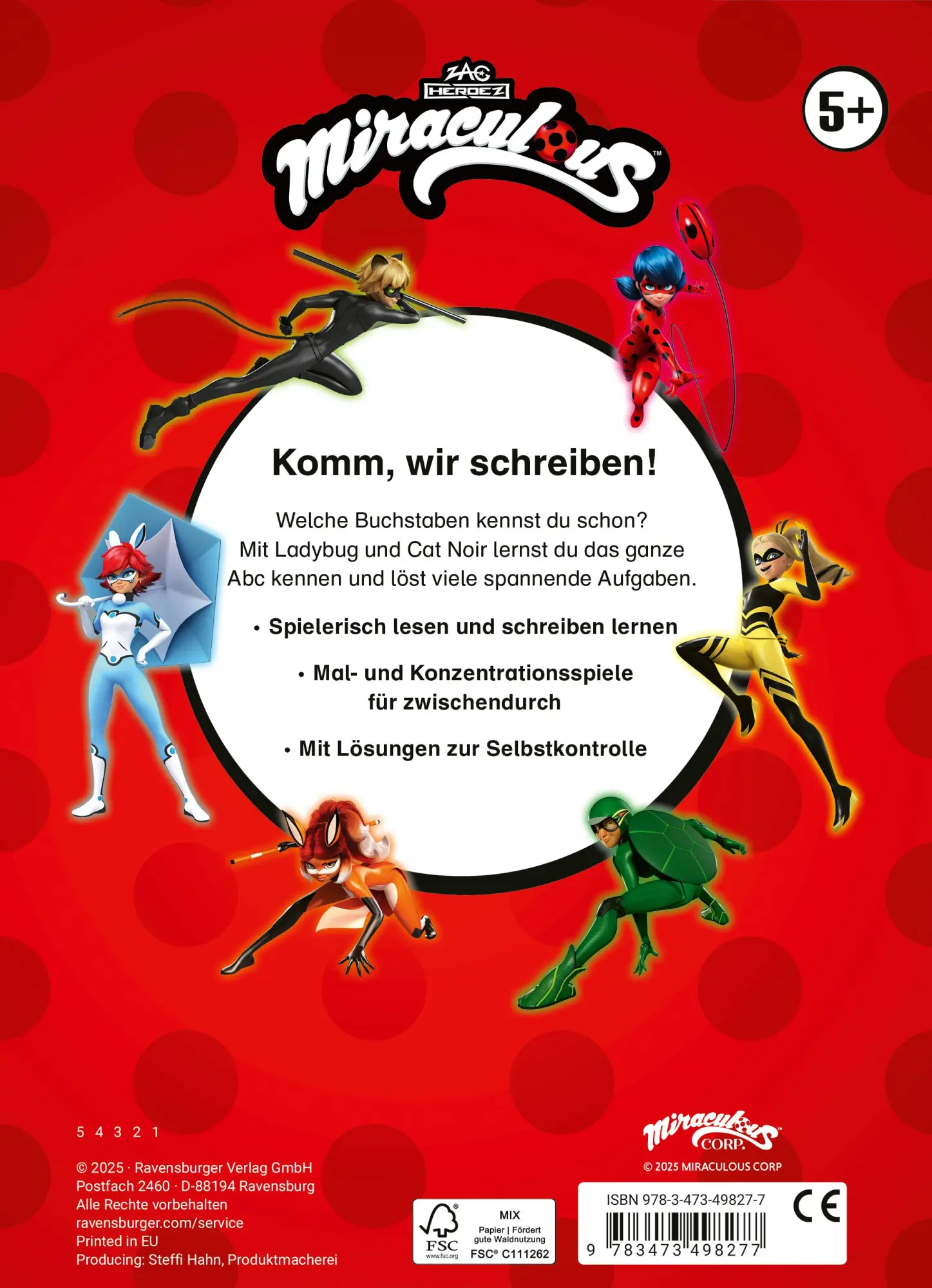 Rückseite: 9783473498277 | Miraculous - Mein Vorschulblock Lesen und Schreiben | Stefanie Hahn