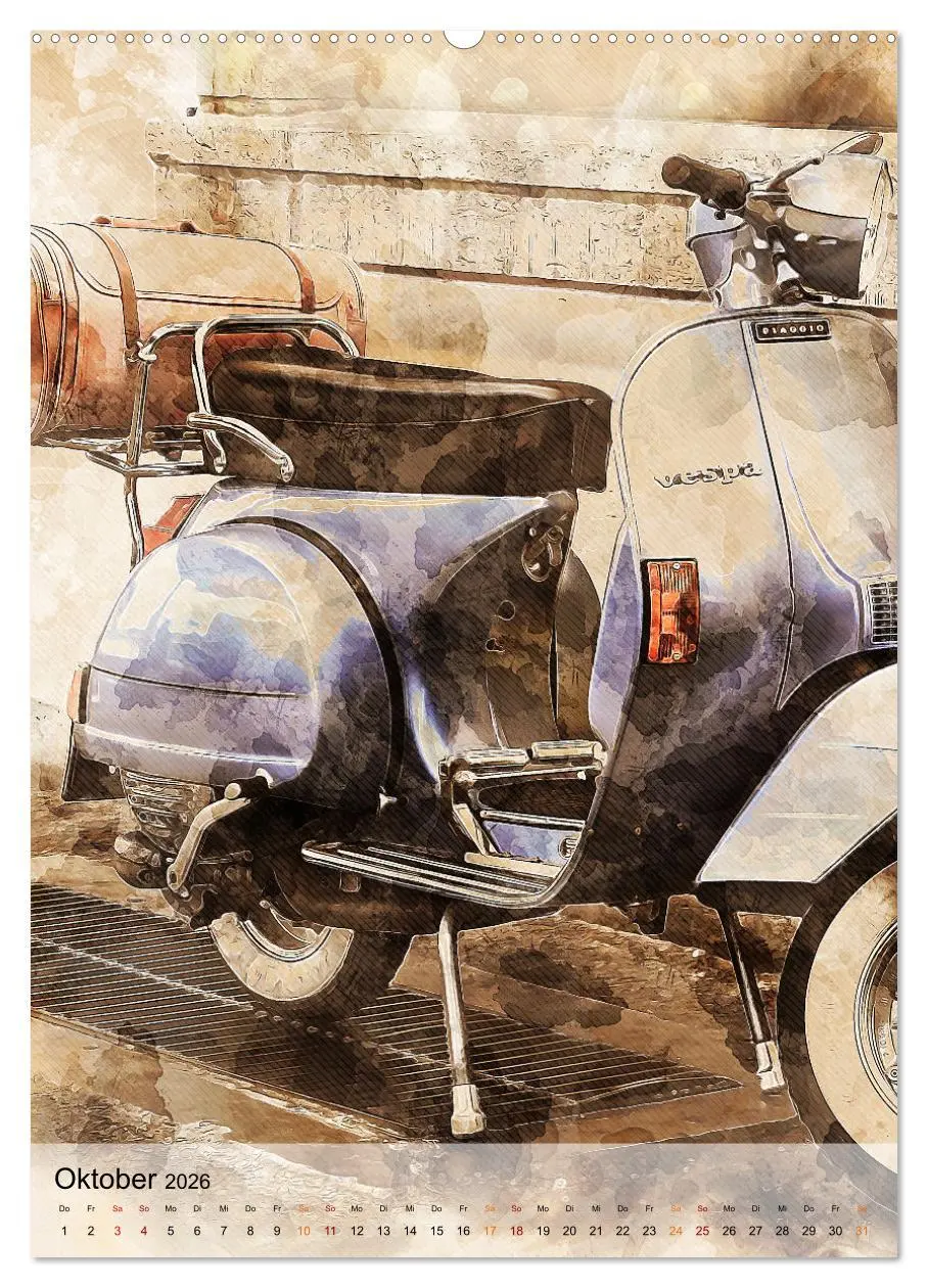 Bild: 9783516368277 | Motorroller - Vespa Galerie (Wandkalender 2026 DIN A2 hoch),...