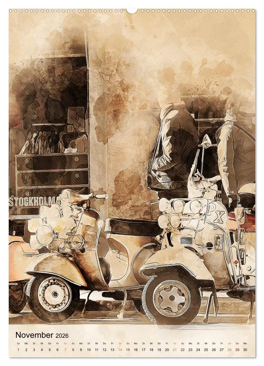 Bild: 9783516368277 | Motorroller - Vespa Galerie (Wandkalender 2026 DIN A2 hoch),...