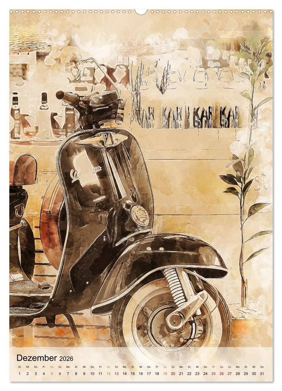 Bild: 9783516368277 | Motorroller - Vespa Galerie (Wandkalender 2026 DIN A2 hoch),...