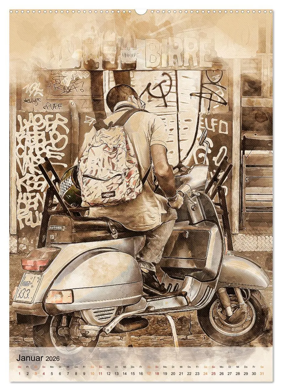 Bild: 9783516368277 | Motorroller - Vespa Galerie (Wandkalender 2026 DIN A2 hoch),...