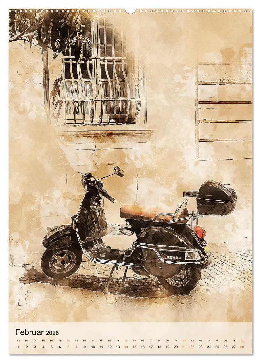 Bild: 9783516368277 | Motorroller - Vespa Galerie (Wandkalender 2026 DIN A2 hoch),...