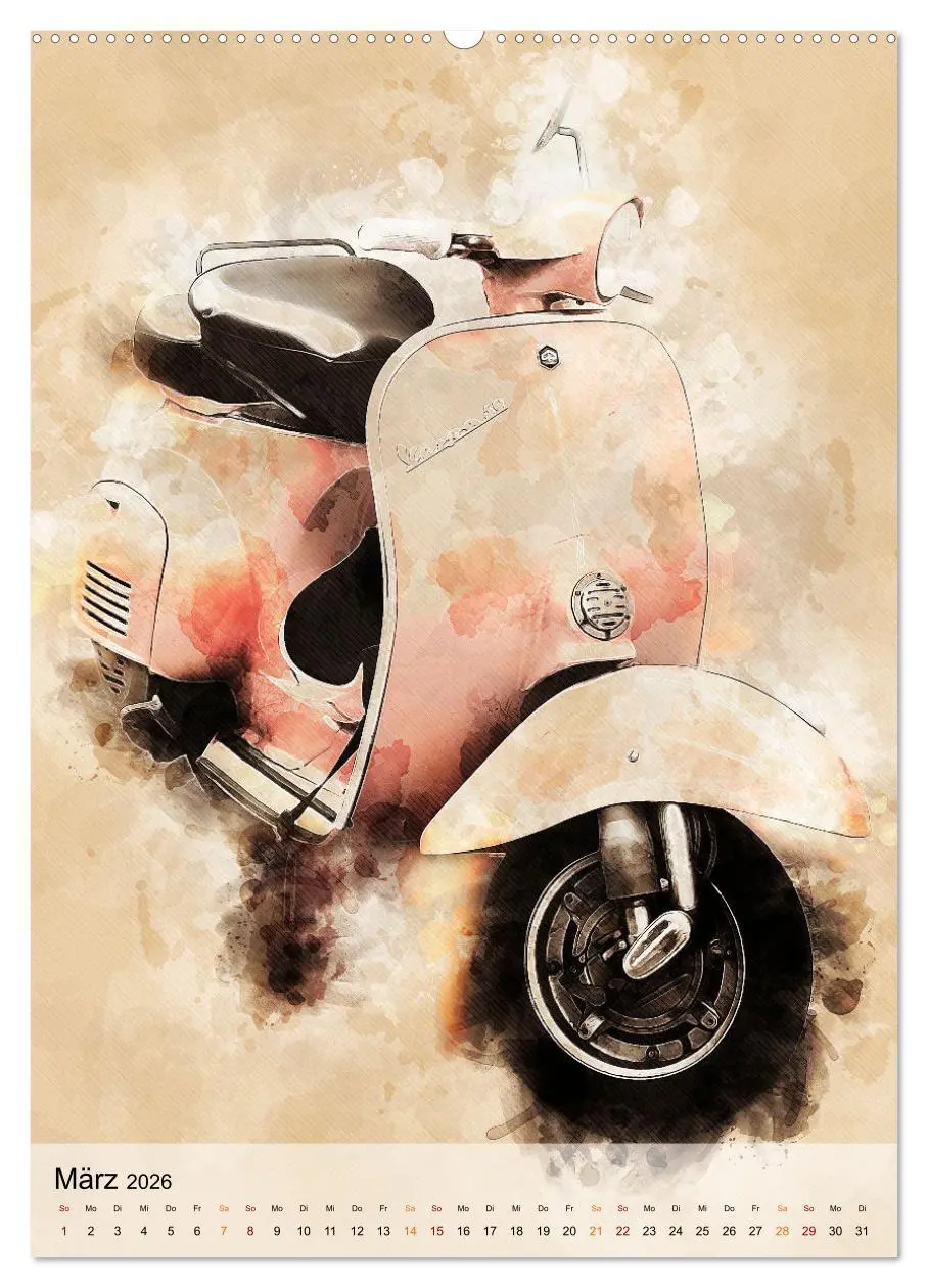 Bild: 9783516368277 | Motorroller - Vespa Galerie (Wandkalender 2026 DIN A2 hoch),...