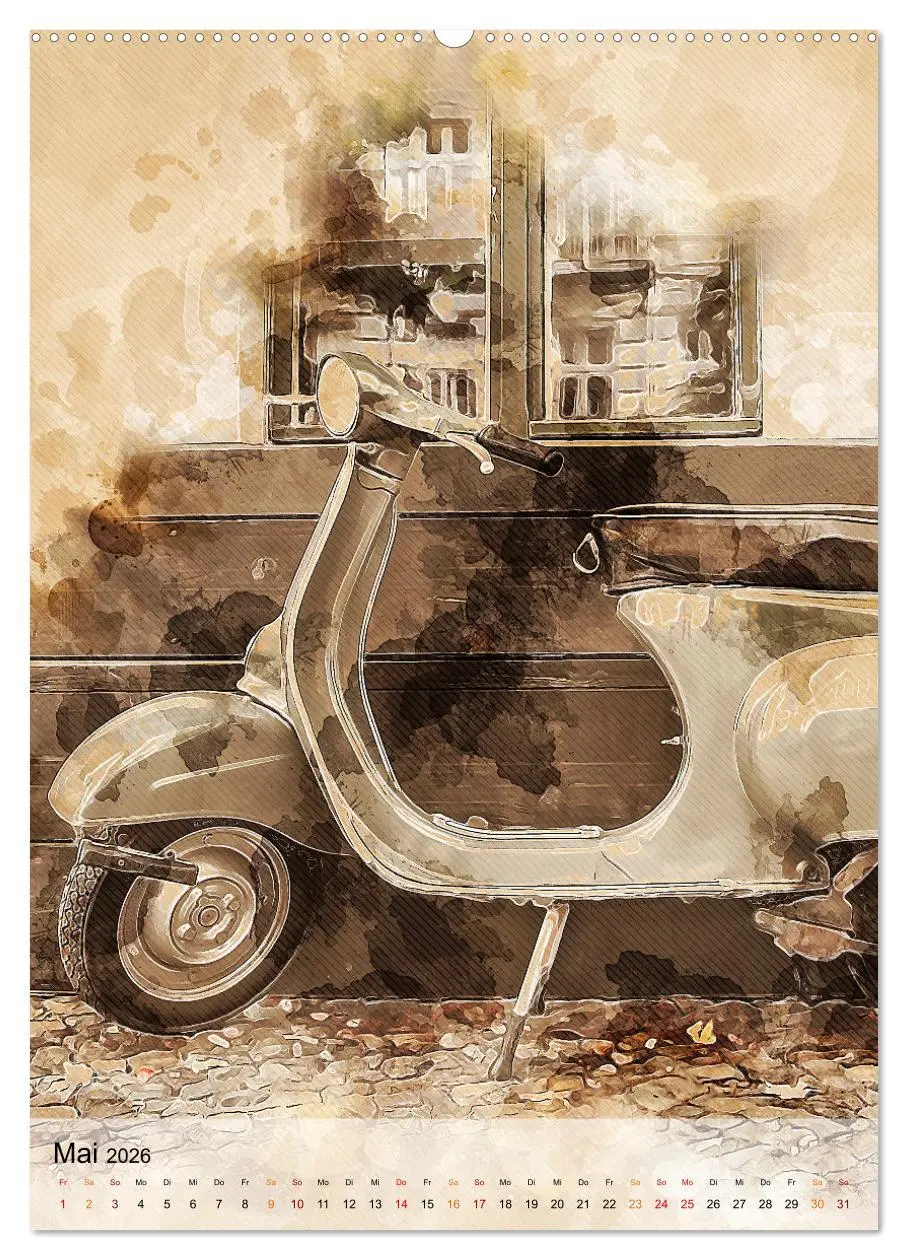Bild: 9783516368277 | Motorroller - Vespa Galerie (Wandkalender 2026 DIN A2 hoch),...