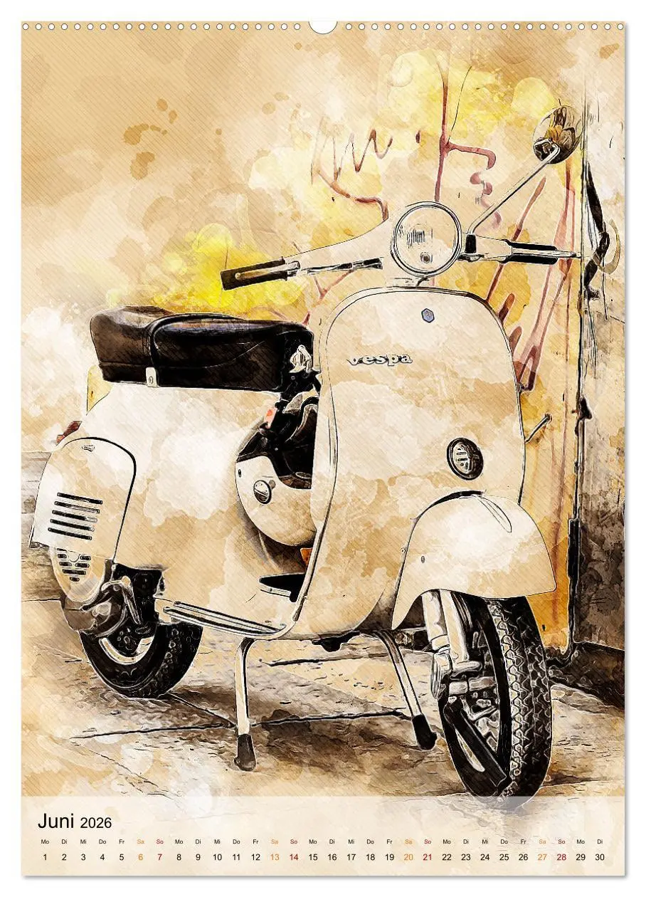 Bild: 9783516368277 | Motorroller - Vespa Galerie (Wandkalender 2026 DIN A2 hoch),...